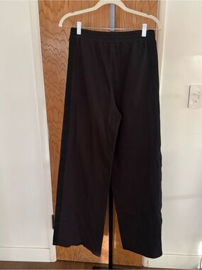 NUDE Black Elastic-Waist Cotton Pants